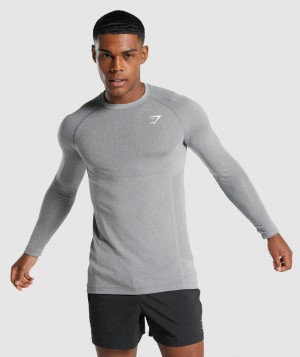 Gymshark Vital Light Seamless Langarm Shirts Herren Grau | BAD-059124