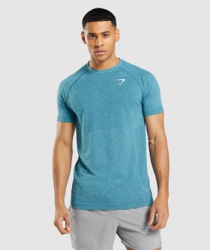 Gymshark Vital Light Seamless T-Shirt Herren Türkis | HTQ-428150