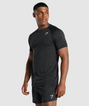 Gymshark Vital Light Seamless T-Shirt Herren Schwarz | HRM-168059