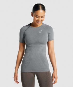Gymshark Vital Seamless 2.0 T-Shirt Damen Grau | RAI-267495