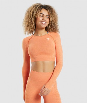 Gymshark Vital Seamless 2.0 Top Kurz Geschnittene Oberteile Damen Aprikose Orange | ONJ-348265