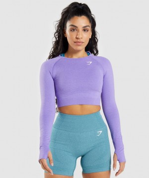 Gymshark Vital Seamless 2.0 Top Kurz Geschnittene Oberteile Damen Helllila | OKX-315492