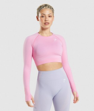 Gymshark Vital Seamless 2.0 Top Kurz Geschnittene Oberteile Damen Rosa | PQE-725890