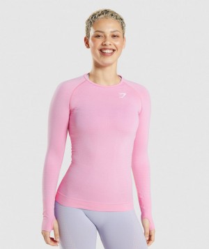 Gymshark Vital Seamless 2.0 Top T-Shirt Damen Rosa | BAI-803612