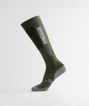 Gymshark Weightlifting Sock Socken Herren Olivgrün Grün | EAV-385946