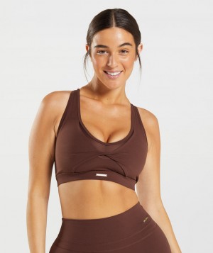 Gymshark Whitney Mesh Sport BH Damen Braun | LSO-046539