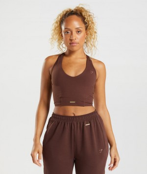 Gymshark Whitney Muskelshirt Damen Braun | GZV-701346