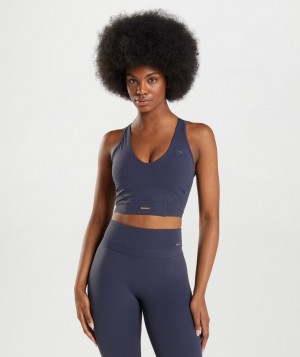 Gymshark Whitney Muskelshirt Damen Indigo Navy | OAC-845962