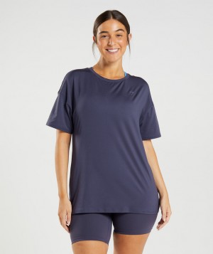 Gymshark Whitney Oversized T-Shirt Damen Indigo Navy | MJK-016582