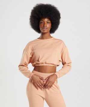 Gymshark Whitneyped Pullover Damen Beige | ARH-098564