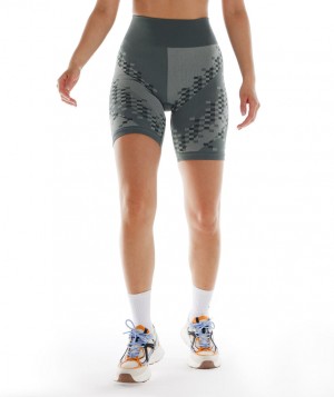 Gymshark Wtflex Cyborg Seamless Cycling Kurze Hose Damen Grau Schwarz Hellgrau | TFM-780631