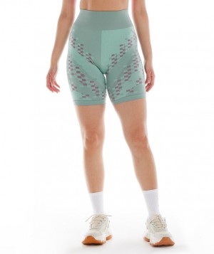 Gymshark Wtflex Cyborg Seamless Cycling Kurze Hose Damen Blau Rosa Blau | GOW-248760