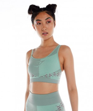Gymshark Wtflex Cyborg Seamless Sport BH Damen Blau Rosa Blau | FIP-862735